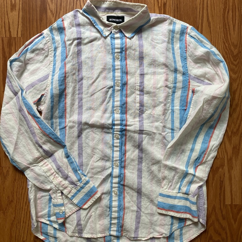 Bonobos Blue and Purple Casual Button Down Shirt